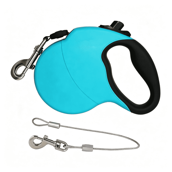 GASTROPOD 13Ft Retractable Dog Leash for Small Breed Dogs Up to 22 Lbs with a Detachable Chew Proof Extender Wire Ropes Retractable Dog Leash (Blue S)