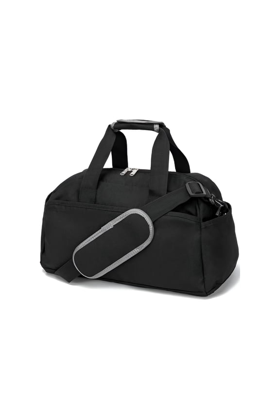 14 inch Small Gym Bag for Women & Men, Mini Duffel Bag for Travel Sports Lightweight Carry On Bag, Black