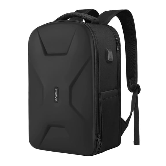 GASTROPOD 15" 15.6" Laptop Backpack with Usb Charging Port, 35L Waterproof Hardshell Travel Business Computer Bag College School Bookbag, Anti-Theft Daypack with Luggage Strap, Black