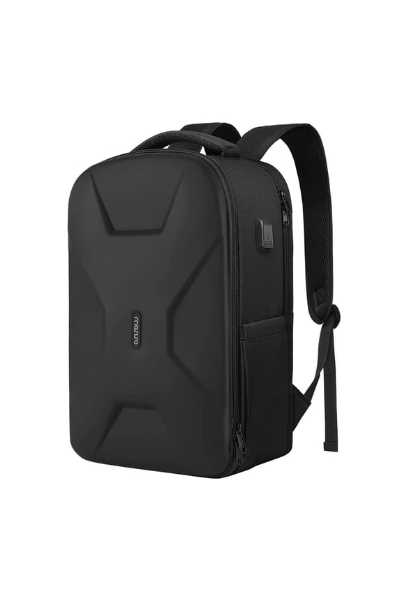 15" 15.6" Laptop Backpack with Usb Charging Port, 35L Waterproof Hardshell Travel Business Computer Bag College School Bookbag, Anti-Theft Daypack with Luggage Strap, Black
