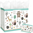 thumbnail image 1 of GASTROPOD 16.5" Large Baby Gift Bag with Card and Tissue Paper for Baby Shower,Kids Birthday (Woodland Animal), 1 of 13