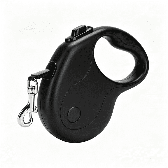 GASTROPOD 16Ft Retractable Dog Leash,Light Weight Leash for Small to Medium Dogs/Cats Up to 50Lbs,Stainless Steel Spring Strong Nylon Tape, Tangle Free, One-Handed Brake.(Black)