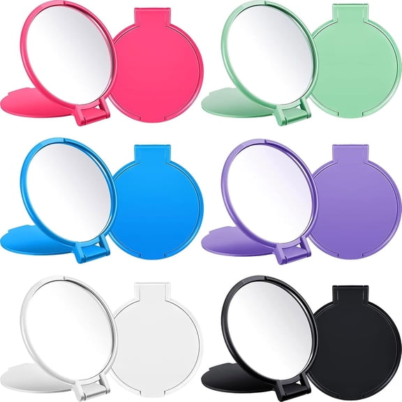 GASTROPOD 18 Pieces Compact Mirrors Bulk,Mini Folding Pocket Mirrors for Purse,Small Portable Makeup Stuffs for Travel,Girls,Party Favors,Wedding Birthday Goodie Bags(Classic Colors)