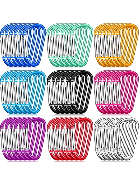 180 Pcs Small Aluminum Clip Keychain Buckle Clip Mini Aluminum Ring Shape Small Lock Spring Snap Hook Mini Carabiner
