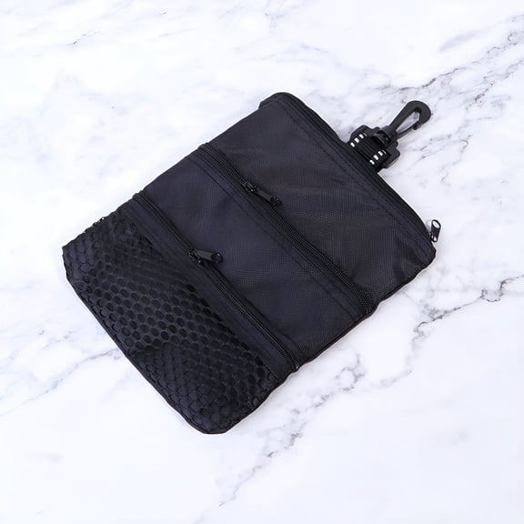 GASTROPOD 1Pc Golf Accessories Bag Pouch Polyester Golf Valuables Pouch Black Equipment Storage Multifunctional 7.5X5.9In