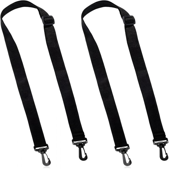 GASTROPOD 2 Pack Black Duffle Bag Strap Replacement, Adjustable Straps with Swivel Clips, Nylon Shoulder Straps for Crossbody Bag, Sling Bags, Water Bottle Carrier