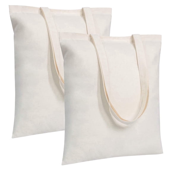 GASTROPOD 2-Pack Blank Canvas Tote Bags Shopping Bag for Crafts Lightweight Medium Reusable Grocery Shopping Cloth Bags Suitable for Diy Advertising Promotion Gift Activity