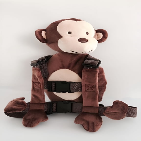 GASTROPOD 2 in 1 Monkey Toddler Safety Harness Backpack Children'S Walking Leash StrapBrown