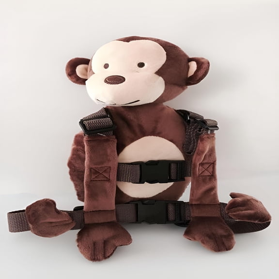 GASTROPOD 2 in 1 Monkey Toddler Safety Harness Backpack Children'S Walking Leash StrapBrown