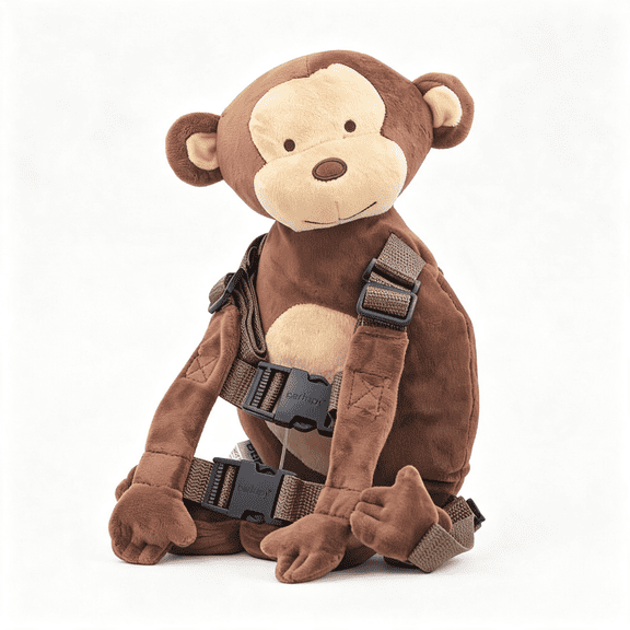 GASTROPOD 2 in 1 New Monkey Toddler Safety Harness Backpack Children'S Walking Leash Strap Toddler Walking Toddler Backpack LeashBrown