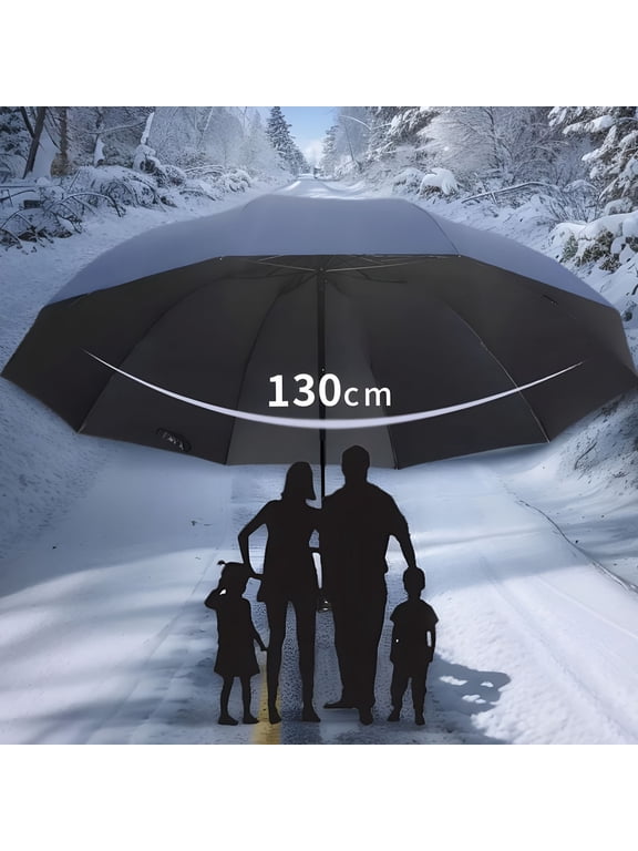 2026 New 130Cm Oversized Folding Umbrella Windproof and Waterproof Large Sun and Rain Umbrella for Travel and Family Use