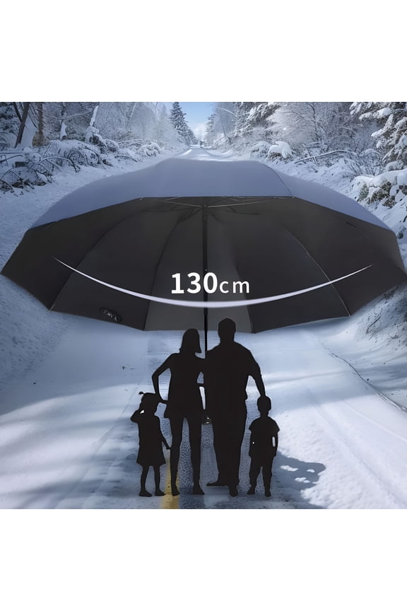 2026 New 130Cm Oversized Folding Umbrella Windproof and Waterproof Large Sun and Rain Umbrella for Travel and Family Use