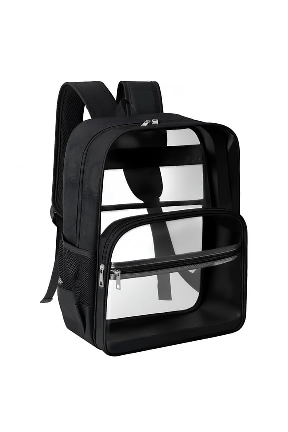 2026 New 17" Large Clear Backpackclear Backpack for College Backpack Heavy Duty Pvc Transparent Bookbag Stadium Approved See Through Backpack for School, Stadium, Travel, Work