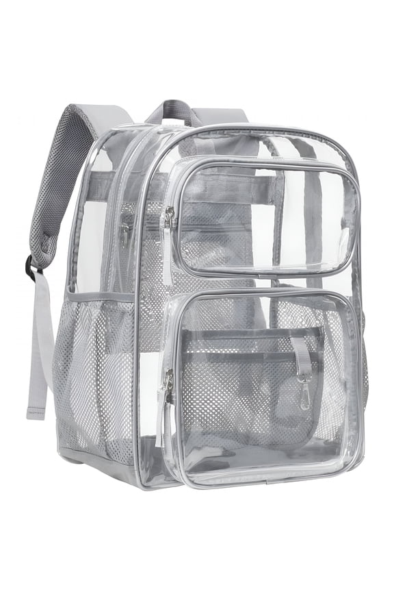 2026 New 17" Large Clear Backpackclear Backpack for College Backpack Heavy Duty Pvc Transparent Bookbag Stadium Approved See Through Backpack for School,Work,Travel