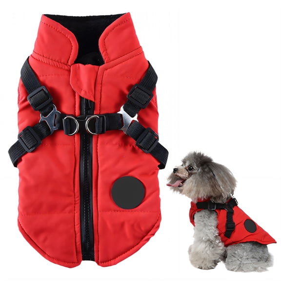 GASTROPOD 2026 New 1Pcs Dog Snowsuit Polyester Dog Jackets for Small Dogs Puppy Sweater for Dogs Outdoor Walks Cold Weather Red Xl