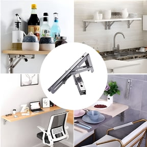 GASTROPOD 2026 New 2 Pcs Folding Heavy Shelf Bracket Stainless Wall Mounted Collapsible Brackets for Kitchen, Garage, Workshop, Laundry 8Inch White
