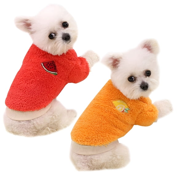 GASTROPOD 2026 New 2 Pieces Small Dog Sweaters Fleece Clothes Winter Warm Puppy Sweaters Boys Girls Tiny Dog Outfits for Teacup Yorkie Puppies for Outdoor,Home,Extra Small Breed Costume