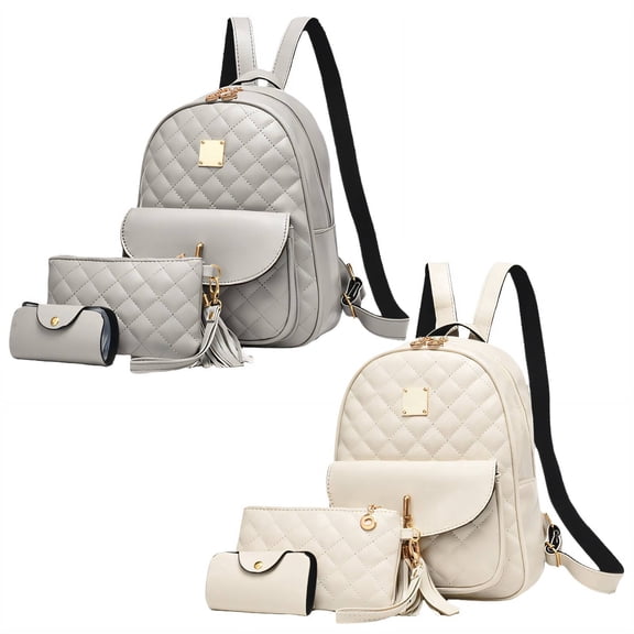 GASTROPOD 2026 New 2Pcs Backpack for Women Adjustable Shoulder Straps Travel Backpack Vast Storage Fully Adjustable Straps Backpacks Style10 White Gray
