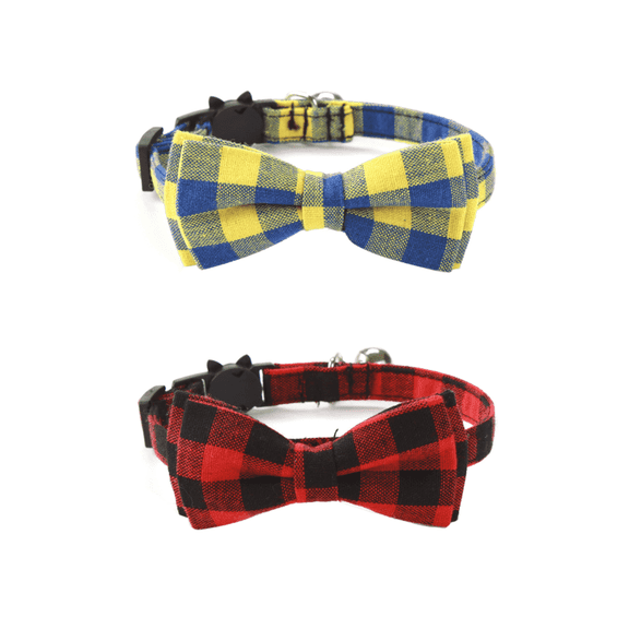 GASTROPOD 2026 New 2Pcs Cat Collar Cute Breakaway Kitten Collar with Bow Versatile Adjustable Safety Pet Collars Eye-Catching Fashionable Design Cat Collar for Indoor Outdoor Play Training
