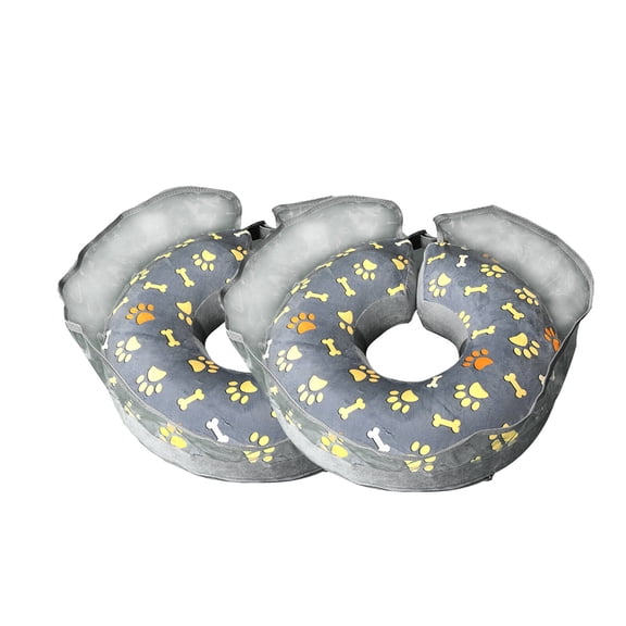 GASTROPOD 2026 New 2Pcs Dog Cone Warm Dog Cone Collar Versatile Dirt-Resistant Cat Cone for Post-Surgery Wound Protection Grooming Gray M