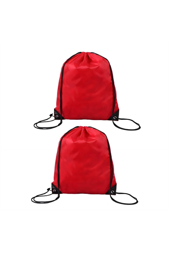 2026 New 2Pcs Drawstring Backpack Quick Adjust Shoulder Straps Drawstring Bags Maximum Storage Adjustable Straps Draw String Back Bag Style10 Red for Gym Sports Hiking Travel Daily Use