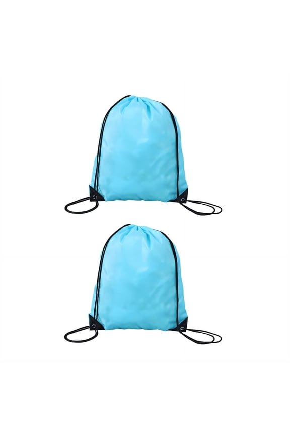 2026 New 2Pcs Drawstring Backpack Quick Adjust Shoulder Straps Drawstring Bags Maximum Storage Minimal Weight Draw String Back Bag Style8 Blue for Sports Gym Travel Hiking School Daily Use