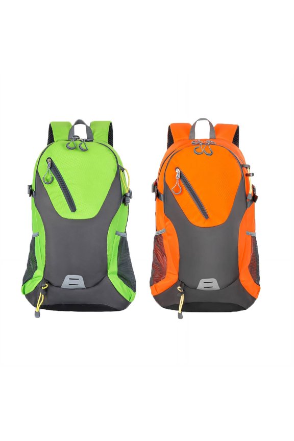 2026 New 2Pcs Hiking Backpack Adjustable Shoulder Straps Backpacking Backpack Huge Capacity Barely There Weight Hiking Backpack for Women Style9 Green Orange