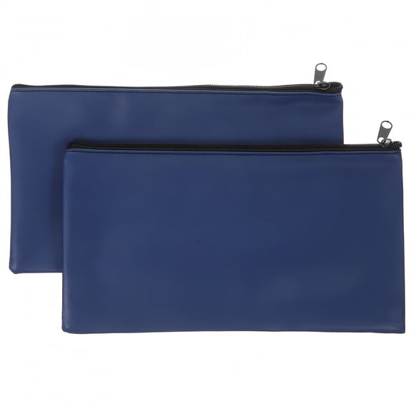 GASTROPOD 2026 New 2Pcs Zipper Bill Bags Money Bags Bank Deposit Money Bags with Zipper Pu Leather Bill Storage Bags for Travel,Shopping,Office,Home Use