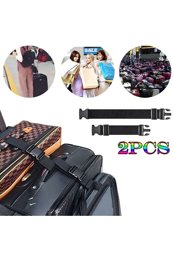 2026 New 2X Luggage Straps 2Pcs Two Add A Bag Luggage Strap Travel Luggage Suitcase Adjustable Belt Travel for Travel, Luggage Organization, Securing Bags, Airport Use, Weekend Trips
