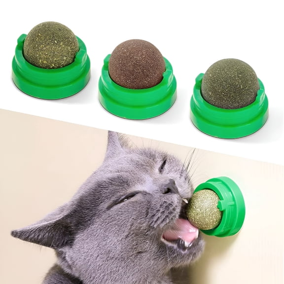 GASTROPOD 2026 New 3 Catnip Balls, Edible Kitty Toys for Cats Lick Catnip Toys Cat Nip for Cats for Cat Playtime, Exercise, Entertainment, Stress Relief, Indoor Fun, Interactive Games