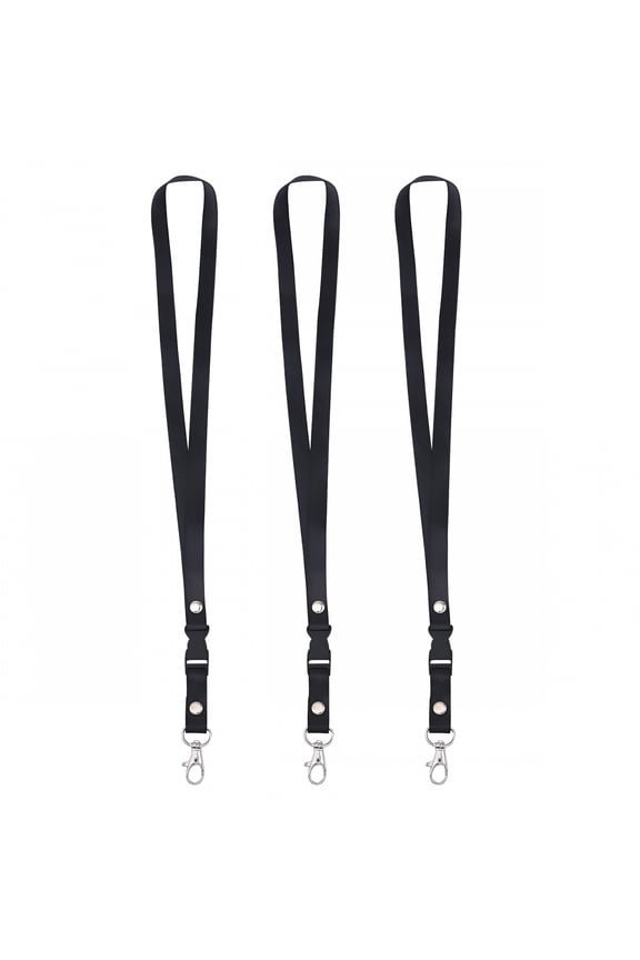 2026 New 3 Pcs 1.5Cm Neck Strap Lanyards Detachable Hanging Ropes for Work Chest School Id (Black), for Id Cards, Keychains, Office Use, School Events, Security Passes