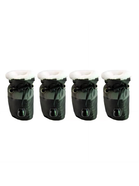 2026 New 4Pcs Dog Shoes Breathable Mesh Upper Dog Boots Cowhide Rubber Sole Dog Booties High-Quality Zipper Dog Socks for Walking Hiking Running 4.5X3.7Cm Black