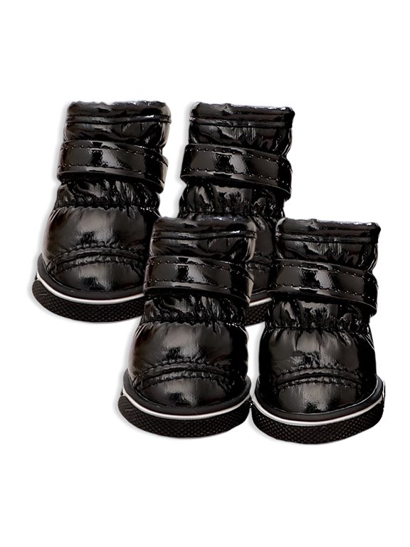 2026 New 4Pcs Dog Shoes Dog Shoes for Medium Dogs Dog Booties for Hot Pavement Black 4.4*3.5Cm for Walking Running Protecting Paws From Hot Pavement Rough Terrain and Sharp Objects.