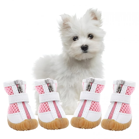 GASTROPOD 2026 New 4Pcs Mesh Dog Shoes Dog Boots,Breathable Dog Shoes for Small Dogs,Waterproof Puppy Booties Sandals with Anti-Slip Sole and Zipper,Dog Shoes for Hot Pavement Pet Paw Protector