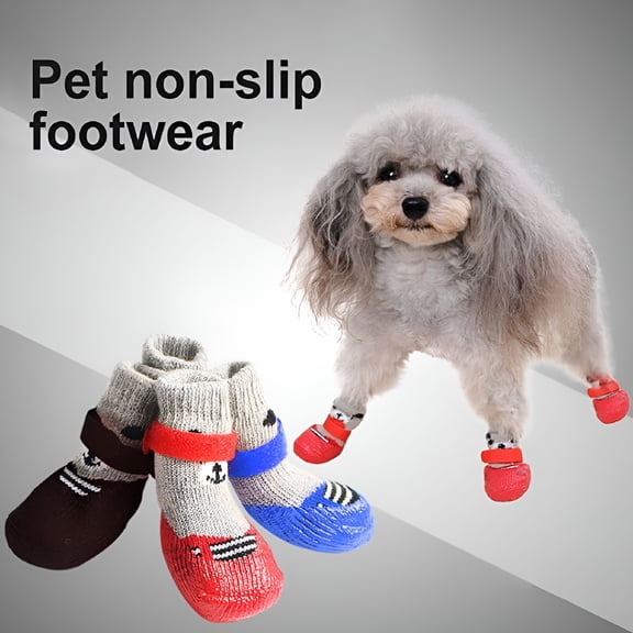 GASTROPOD 2026 New 4Pcs/Set Outdoor Indoor Anti-Slip Silicone Sole Pet Dog Puppy Cat Boots Socks for Walking, Hiking, Outdoor, Black L
