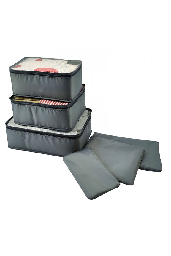 2026 New 6-Piece Packing Cubes,Small Packing Cubes,Travel Storage Bags,Mesh,Foldable,Handle Perfect for Travel,Camping,Great for Adventurers,Travelers,Gray