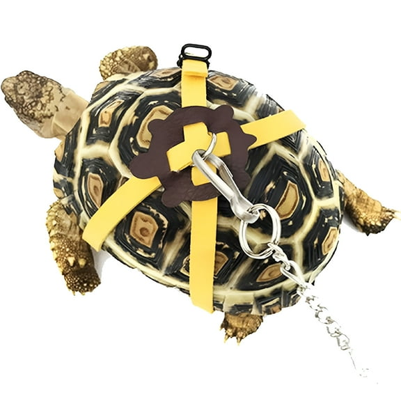 GASTROPOD 2026 New Adjustable Turtle Leash, Small Pets Leash and Harness, Pet Tortoise Leash Rope for Outdoor Walking Training (Yellow) - L