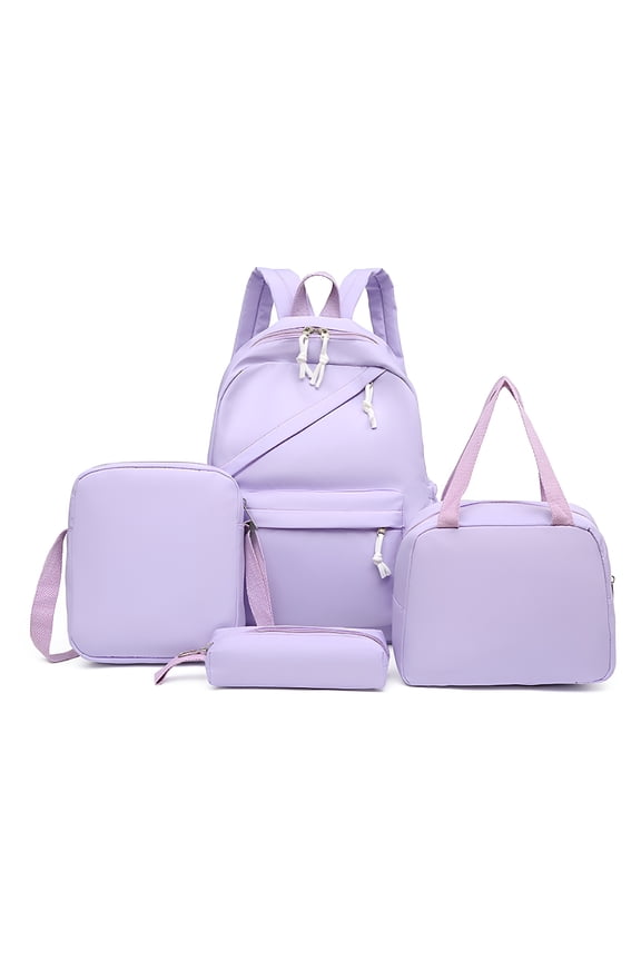2026 New Backpack with Lunch Box Set, 4Pcs Aesthetic Bookbag Pure Color Simplicity, Backpack for Teen & Elementary, Birthday Gift for Daughter for School, Travel, Picnic, Outdoor