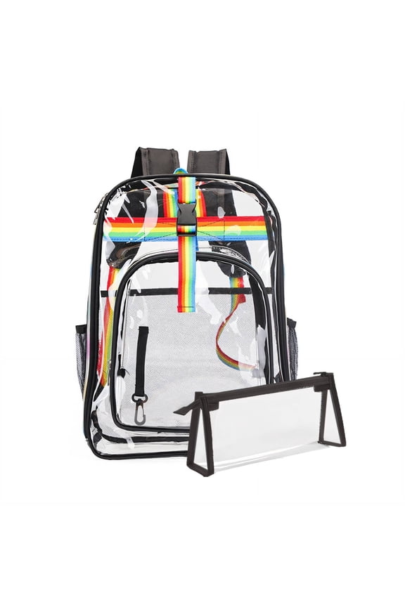2026 New Backpack Ultra-Light Clear Backpack Generous Storage Adjustable Shoulder Straps Backpacks for School,Travel,Hiking,Shopping,Style9 Rainbow
