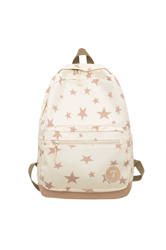 2026 New Backpack for Women Elastic Adjustable Straps Travel Backpack Expansive Storage Capacity Adjustable Straps Backpacks Style3 Off White