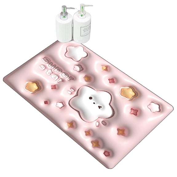 GASTROPOD 2026 New Bath Mats for Bathroom 40*60Cm Anti Slip Design Absorbent Bath Mat Simple to Clean Soft Texture Bathroom Mat Quick Dry Style10 for Bathroom Shower Home Hotel Spa