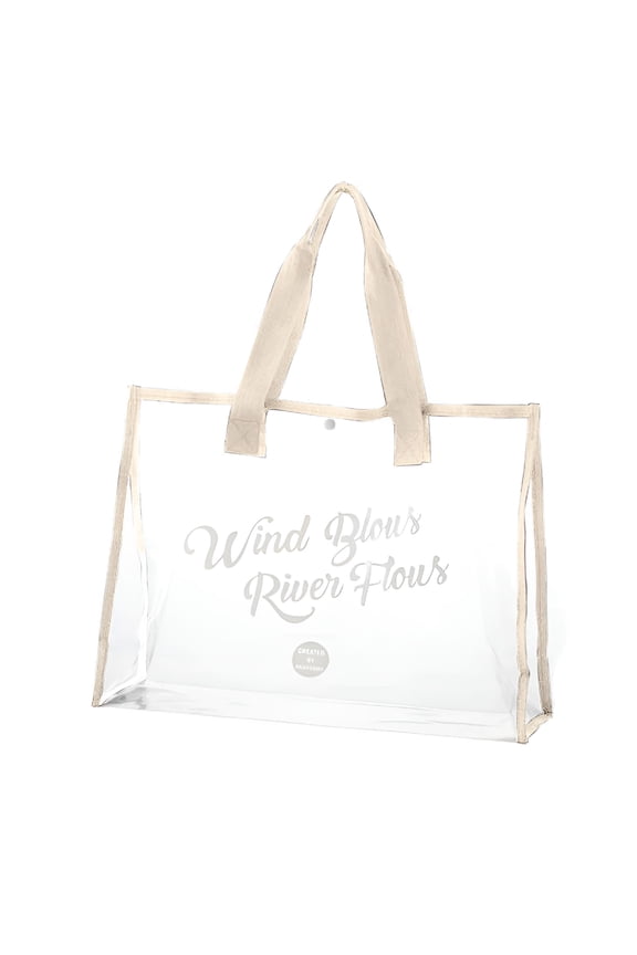 2026 New Beach Bag, Large Plastic Capacity Swimming Tote Bag, Thickened Pvc Wash Bag for Stadium, Outdoor, Beach, Pool Beige