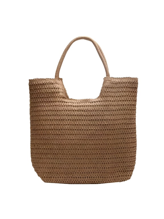 2026 New Beach Bag Women Straw Tote Raffia Purse Woven Summer Shoulder Handbag Boho Crochet Travel Vacation for Beach Trips,Vacations,Casual Outings,Shopping,Summer Accessories.