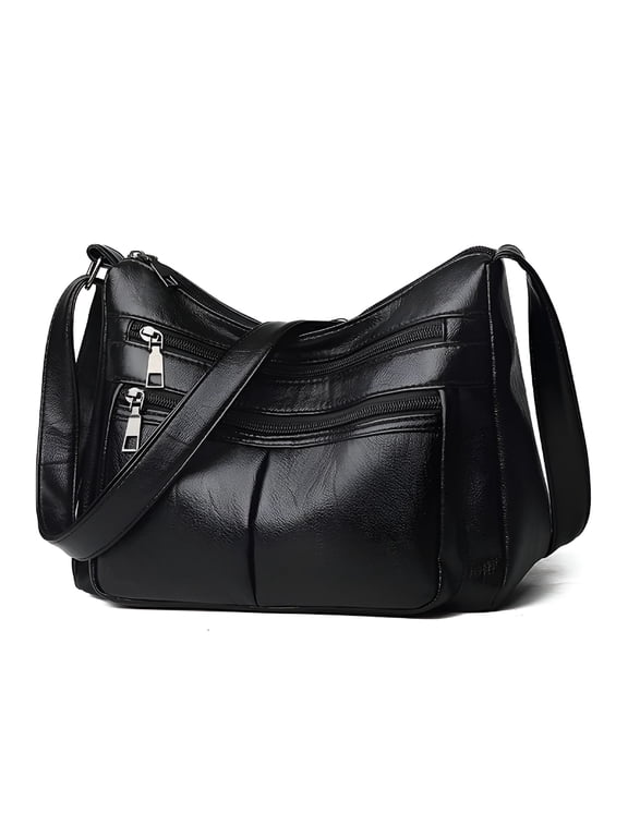 2026 New Beach Purse Casual Leather Fashion and Retro Versatile Leather Bag Make Up Bag for Purses Womens Purses Medium Size with Outside Pockets