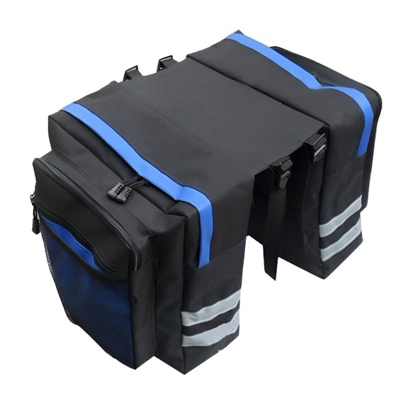 GASTROPOD 2026 New Bike Rear Rack Double Pannier Bag, 30L Waterproof Bicycle Trunk Bag Bike Pannier Bag with Reflective Trim, for Grocery Shopping Commuter Long Cycling Trip (Blue)