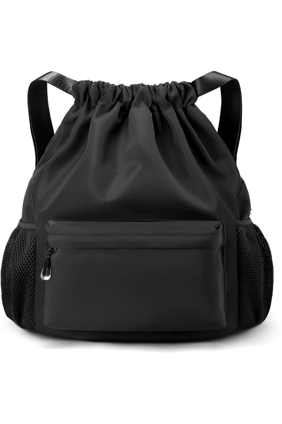 2026 New Black Drawstring Backpack for Women,Waterproof Drawstring Gym Bag for Men,Small Cinch Sack for Basketball,Gym Backpack for Men,Pull String Sport Bag for Soccer