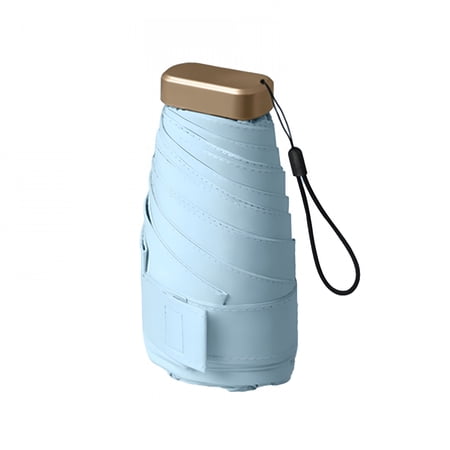GASTROPOD 2026 New Blue Mini Travel Umbrella for Purse Lightweight Folding Umbrella Sun Protection Windproof Portable Parasol for Women Men Kids