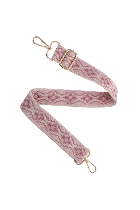 2026 New Boho Crossbody Strap Replacement Messenger Adjustable Canvas Tote Bag Purses Straps with Clips Pink