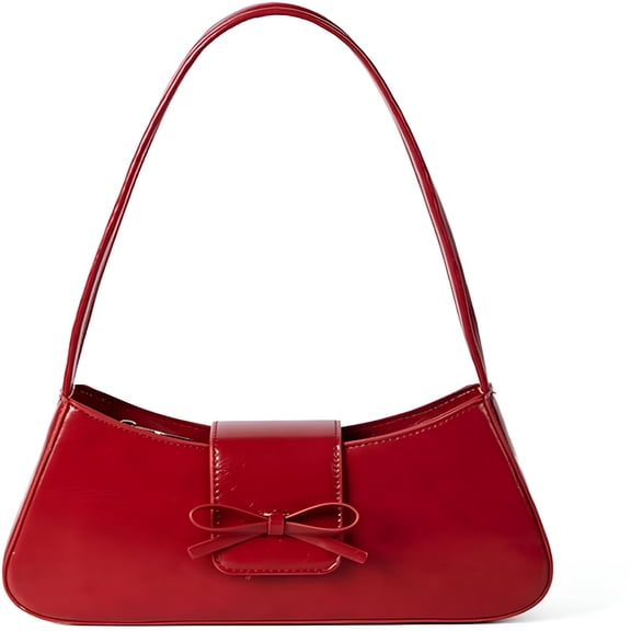 GASTROPOD 2026 New Bow Purse Red Shoulder Bag for Women, Red Purse Pu Leather Clutch Handbag Trendy Bow Bag Purse Underarm Bag for Casual, Party, Work, Travel, Date Red Clutch