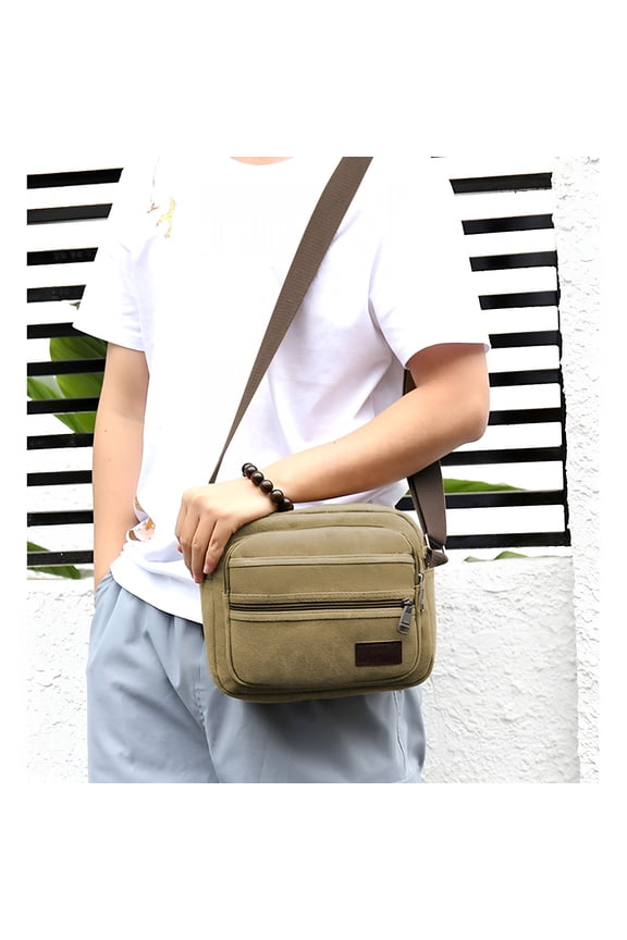 2026 New Canvas Crossbody Bag for Men,Chest Rucksack Shoulder Messenger,Leisure Travel Sling Pack,With Multiple Compartments,Man Bag Crossbody for Men,24X20X7Cm